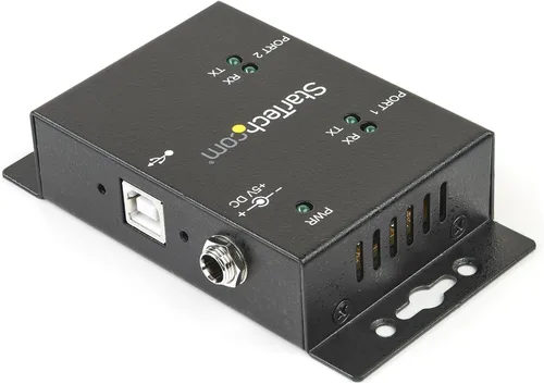 Vista 2 de StarTech ICUSB2322I - Adaptador USB a serie - 2 puertos - Montaje en pared - Clips de riel DIN - Industrial - Retención de puerto COM - FTDI - DB9