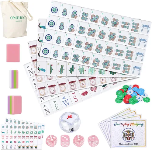 Vista 11 de American Mahjong - Juego de azulejos para amantes de Mah Jong Rosa pálido