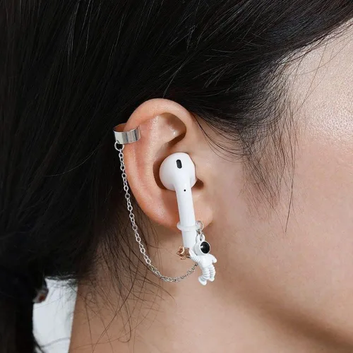 Vista 6 de ZOSTLAND 1 Pair Creative Earphone Anti Lost Earring Clip Earclip Strap Wireless Earhook Earbud Ear Bud Holder Connector Compatible with Airpods