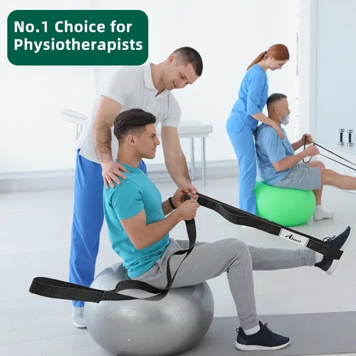 Vista 5 de Abiarst - Correa elástica para yoga para terapia física, banda elástica de 10 bucles no elástica para pilates, flexibilidad, ejercicio y gimnasia