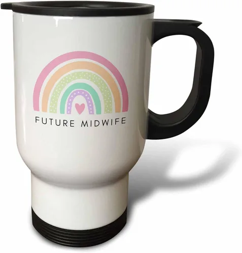 3dRose, 14oz Stainless Steel Travel Mug, White