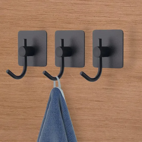 Vista 3 de VAEHOLD - Paquete de 4 ganchos de pared, resistentes, impermeables, de aluminio para colgar abrigos, sombreros, llaves, ropa, gancho de pared