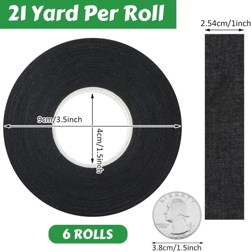 Vista 2 de Leelosp 6/12 Roll Hockey Tape Each 1 Inch x 63 ft Multipurpose Bat Cloth Tape Athletic Accessories Blade and Handle Hockey Stick Accessories for