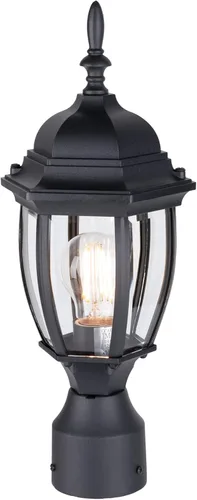 Vista 11 de LIT-PaTH Farol de poste de iluminación para exteriores, base mediana E26 máx. 60 W, carcasa de aluminio más vidrio, acabado blanco mate, paquete de 1