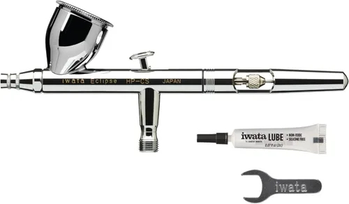 Iwata-Medea Eclipse HP CS pistola aerógrafo de doble acción, alimentación por gravedad.