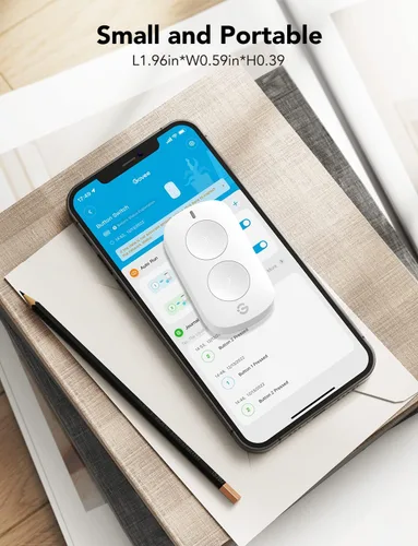 Vista 9 de GoveeLife Interruptor inteligente mini de doble botón, control de grupo para múltiples dispositivos, botón de control inalámbrico versátil