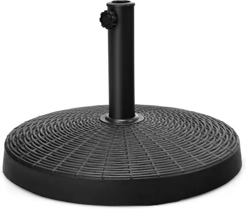 Vista 9 de Giantex Base de sombrilla para patio de 30 libras, soporte resistente al aire libre, soporte de paraguas de hierro fundido para jardín y playa