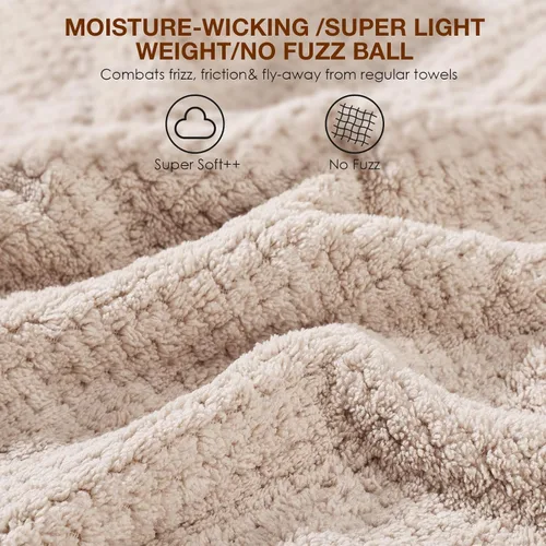 Vista 3 de Toalla de microfibra para el cabello, toallas para el cabello para mujer, 40 x 26.3 pulgadas, toallas de pelo súper absorbentes de secado rápido