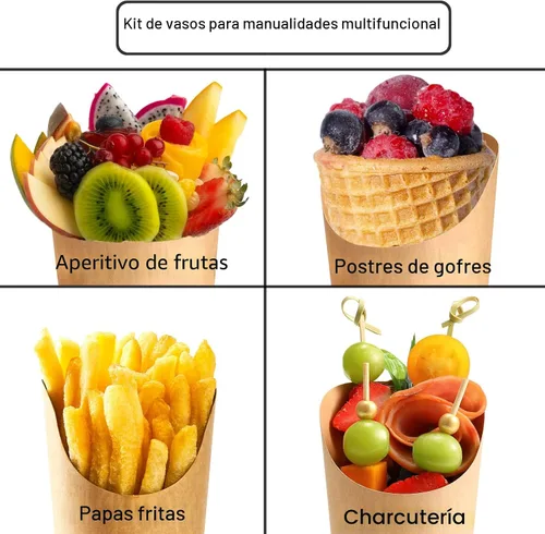 Vista 6 de Vasos Desechables para Charcutería 60 PCS con 200 PCS Palitos y 60 PCS Bolsas, Cajas de Bocadillos de Papel Kraft de 14 oz Vasos para Aperitivos