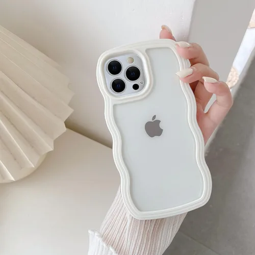 Vista 29 de QLTYPRI Funda compatible con iPhone 7/8/SE, bonita funda transparente con marco ondulado rizado para niñas y mujeres, funda protectora de TPU