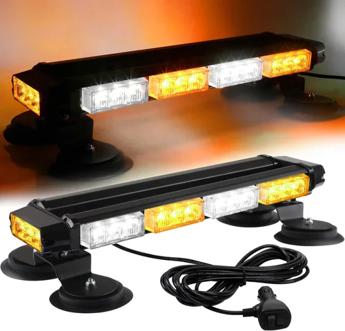 Vista 11 de ASPL Barra de luz LED estroboscópica intermitente de 16.8 pulgadas, 26 modos intermitentes de alta intensidad de emergencia de advertencia