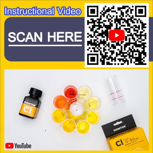 Vista 2 de Monitor de prueba de cloro KIT (250 pruebas) - Monitorear la calidad del agua de acuarios y acuicultura