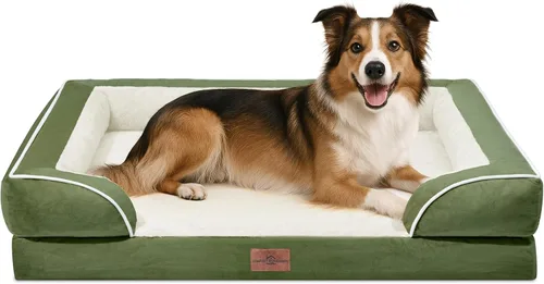 Vista 56 de Comfort Expression - Cama ortopédica para perros medianos de 30x20 pulgadas, cama impermeable de espuma de huevera para mascotas medianas