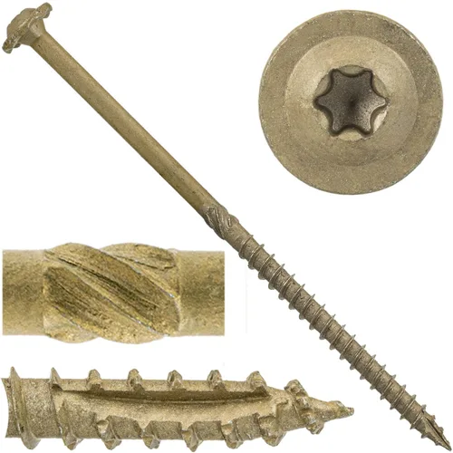 Vista 27 de Jake Sales Tornillo de retraso de construcción #17 x 10 con revestimiento exterior Torx/Star Drive Tornillo estructural de alta resistencia muy