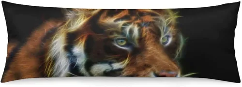 Vista 7 de Funda de almohada corporal, funda de almohada extra grande con cara de animal y gato grande, diseño de animal salvaje, funda de almohada corporal