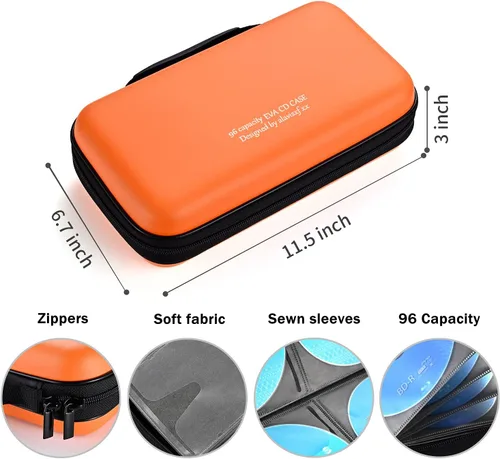 Vista 35 de Funda para DVD, estuche de CD EVA, organizador de almacenamiento, portátil, protector de DVD, soporte para billetera para coche