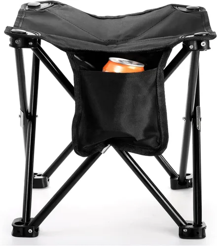 Vista 5 de Cididu Paquete de 2 taburetes de campamento, silla de camping compacta de 13 pulgadas, asiento plegable ligero con bolsillo lateral y bolsa