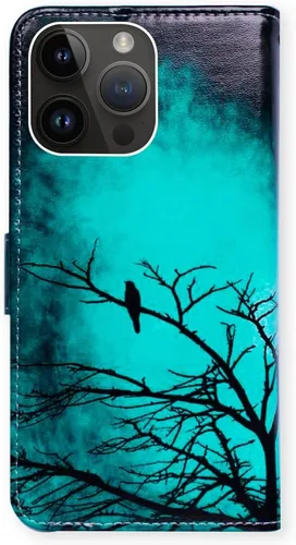 Vista 7 de Bcov Funda para iPhone 15 Pro, de piel con tapa y soporte para tarjeta y soporte para iPhone 15 Pro