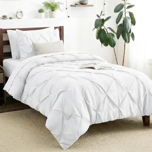 Vista 44 de CozyLux - Juego de edredón tamaño individual con sábanas Beige, 5 piezas, ropa de cama en una bolsa con pinzas, juego de cama tamaño individual