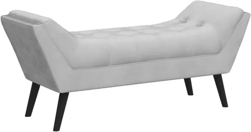 Vista 4 de Andeworld Banco Otomano de Tela Capitonada para Cama con Reposapiés de Tela para Dormitorio - Gris