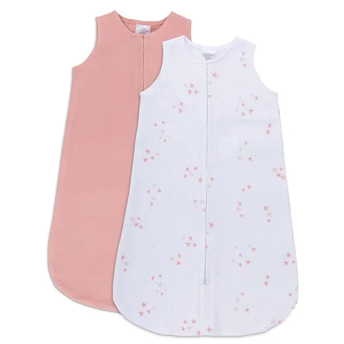Vista 8 de Ely's & Co. Manta vestible 100% algodón, bolsa de dormir para bebé, paquete de 2 unidades con estrellas grises para bebés de 3 a 6 meses Gris
