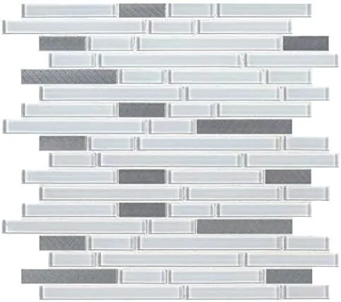 Lucid Sky - Azulejo de mosaico de metal de vidrio entrelazado de 11.81 pulgadas x 12 pulgadas x 0.157 in, juego de 5 hojas (4.9 pies cuadrados)