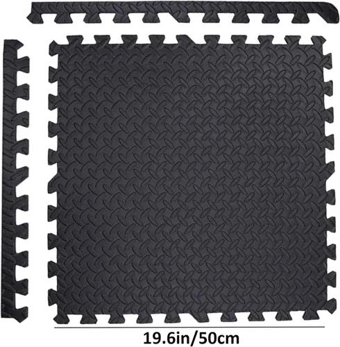 Vista 2 de Tapete de ejercicio de rompecabezas, azulejos de espuma EVA entrelazados para protección, tapete de espuma para equipo del hogar y gimnasio