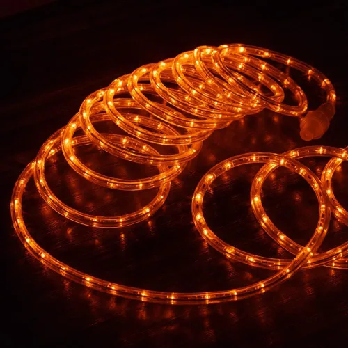 Vista 9 de 76 LEDs, cuerda de luz LED naranja exterior de 10 pies, 8 modos, iluminación exterior permanente impermeable para exteriores, funda de PVC
