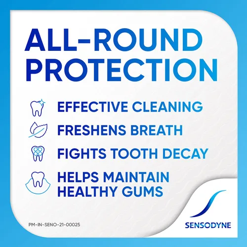 Vista 4 de Sensodyne Pasta dental Fresh Mint Sensitivity para dientes sensibles y aliento fresco, 2.65 oz (paquete de 1)