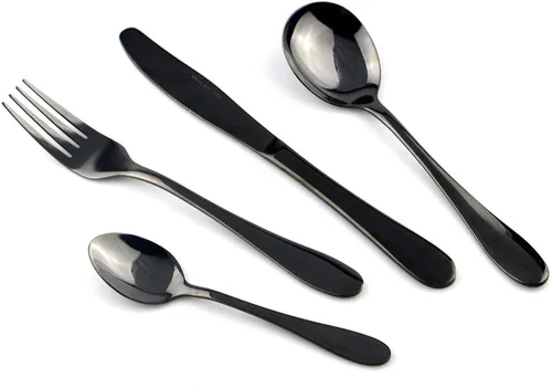 JASHII 4 piezas de acero inoxidable 304 espejo negro pulido vajilla cuchillo tenedor cuchara vajilla vajilla cocina juego de cubiertos