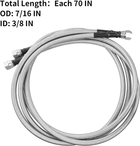 Vista 3 de MuHize Líneas de Enfriador de Transmisión - Manguera de Transmisión Trenzada de Acero Inoxidable SAE de 70 Pulgadas 6AN para GM 4L60E 4L80E 4L65E