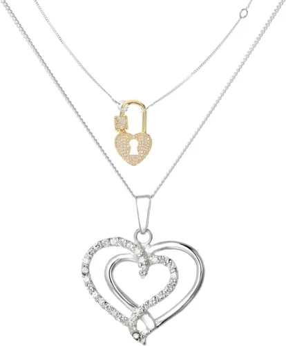 Vista 2 de EXCEART - Collar con diseño de corazón y ojo de cerradura de joyería, cierre de cadena ligero y compacto, accesorio delicado para proyectos