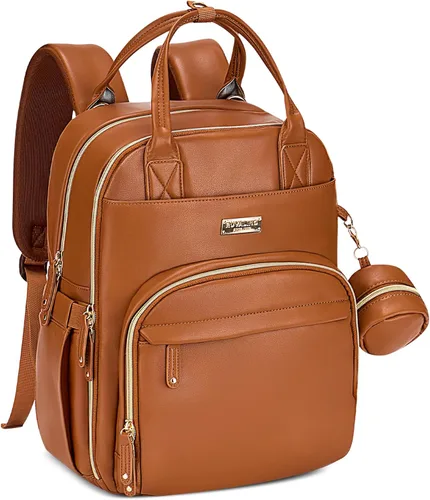 Vista 33 de RUVALINO Mochila para pañales, paquete de viaje multifunción para maternidad y bebé, gran capacidad, impermeable, negro
