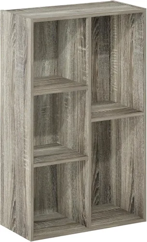 Vista 261 de Furinno - Estantería de cubos de 5 niveles serie Luder para libros y almacenamiento, color negro