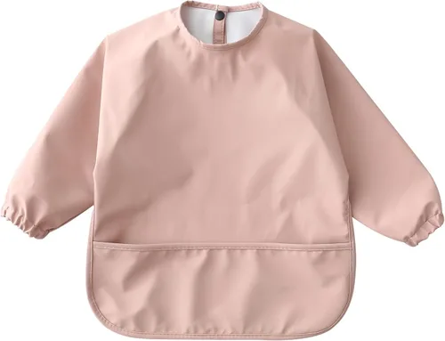 Vista 13 de GZMM Baberos impermeables para bebés, babero de alimentación de manga larga con recogedor de alimentos, se limpia y lavable