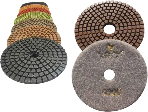 Vista 14 de STADEA Grit 50 4" Diamond Pulir Pads Premium Grado Mojado Flexible 3 MM Alto