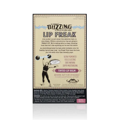 Vista 3 de Doctor Lip Bang's Bálsamo labial BUZZING Lip Freak 100% totalmente natural Libre de crueldad Tintado Actitud natural
