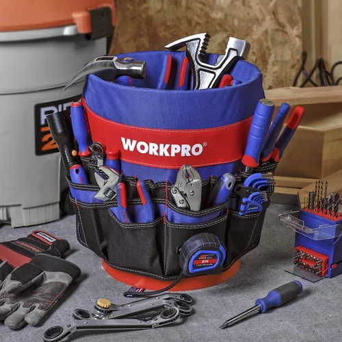 Vista 7 de WORKPRO Bucket Tool Organizer with 51 Pockets Fits to 3.5-5 Gallon Bucket (Tools Excluded)