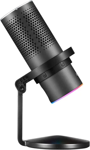 Vista 3 de GODOX Micrófono condensador RGB EM68X, micrófono de transmisión, micrófono de detección inteligente, cuatro patrones, con soporte que absorbe