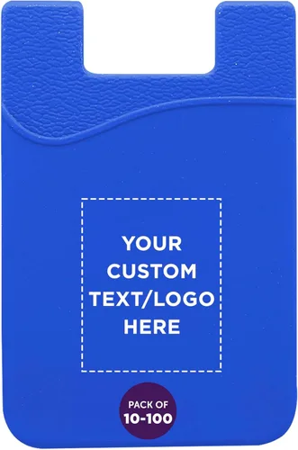 Vista 8 de DISCOUNT PROMOS Maya Basic - Juego de 100 carteras de silicona para teléfono, texto personalizable, logotipo, adhesivo fuerte, tamaño estándar