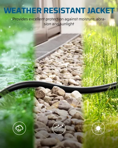 Vista 6 de DEWENWILS Cable de extensión GFCI para exteriores de 3 pies, cable de extensión de calibre 12/3 para múltiples electrodomésticos, cable de Negro