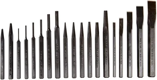 Vista 3 de Mayhew Tools 61019 Pro Kit de punzón y cincel, 19 piezas, negro y Mayhew Pro 61360 3 piezas Juego de punzones de latón