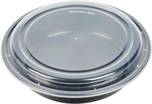 Vista 15 de Asporto - Cajas para llevar de 16 onzas, 50 recipientes de alimentos para llevar para microondas, tapas de plástico transparente incluidas, no Negro