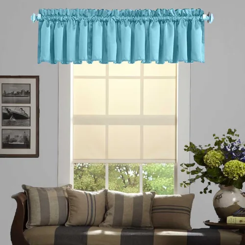 Vista 40 de Cenefa Extra Ancha Beige de 104 Pulgadas para Ventanas, Cenefa Opaca Pequeña de Media Ventana para Sala de Estar, Dormitorio, Estilo Granja, Cenefa