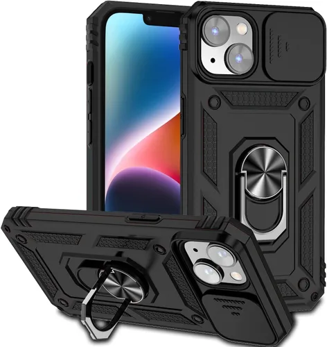 Vista 37 de Hitaoyou Funda para iPhone 14 Pro con funda para cámara y soporte, grado militar, a prueba de golpes, resistente funda protectora para iPhone 14 Pro