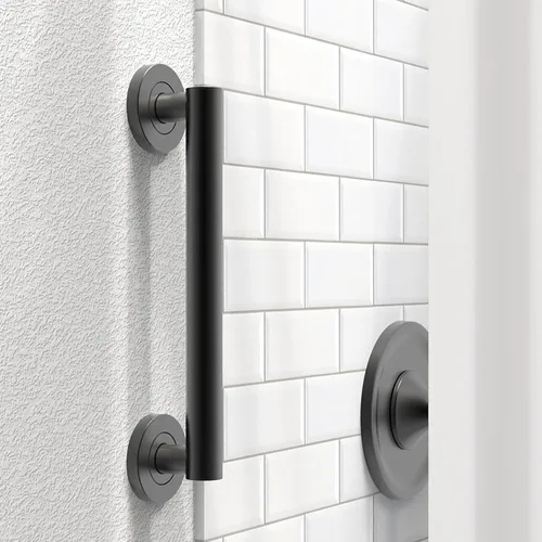 Vista 11 de Barra de agarre compatible con ADA, soporte de peso de 500 libras para seguridad en el baño (16 pulgadas, negro mate)