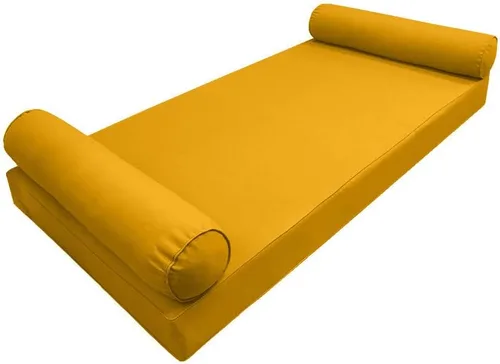*Cover ONLY*-Style 5 Outdoor Daybed Mattress Bolster Pillow Slipcovers Pipe Trim Queen Size-AD108