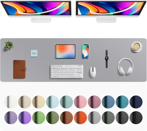 Vista 824 de Aothia Protector de escritorio de cuero, alfombrilla para mouse, alfombrilla de escritorio de oficina, 31.5 x 15.7 pulgadas, secante de escritorio