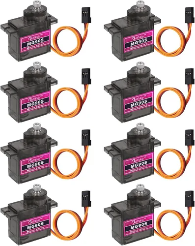 Vista 9 de 2 piezas MG90S 9g Micro Servo Motor Metal Gear para RC Robot Coche Avión Helicóptero Mini Servos para Arduino Proyecto