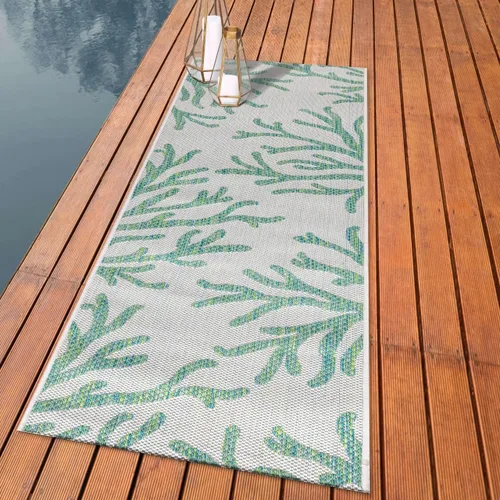 Vista 45 de Keen Home Design - Alfombra de pasillo para terraza al aire libre - 2x10 Lavable para interior/exterior para patio, cocina, balcón, playa, jardín